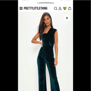 Green velvet jumpsuit